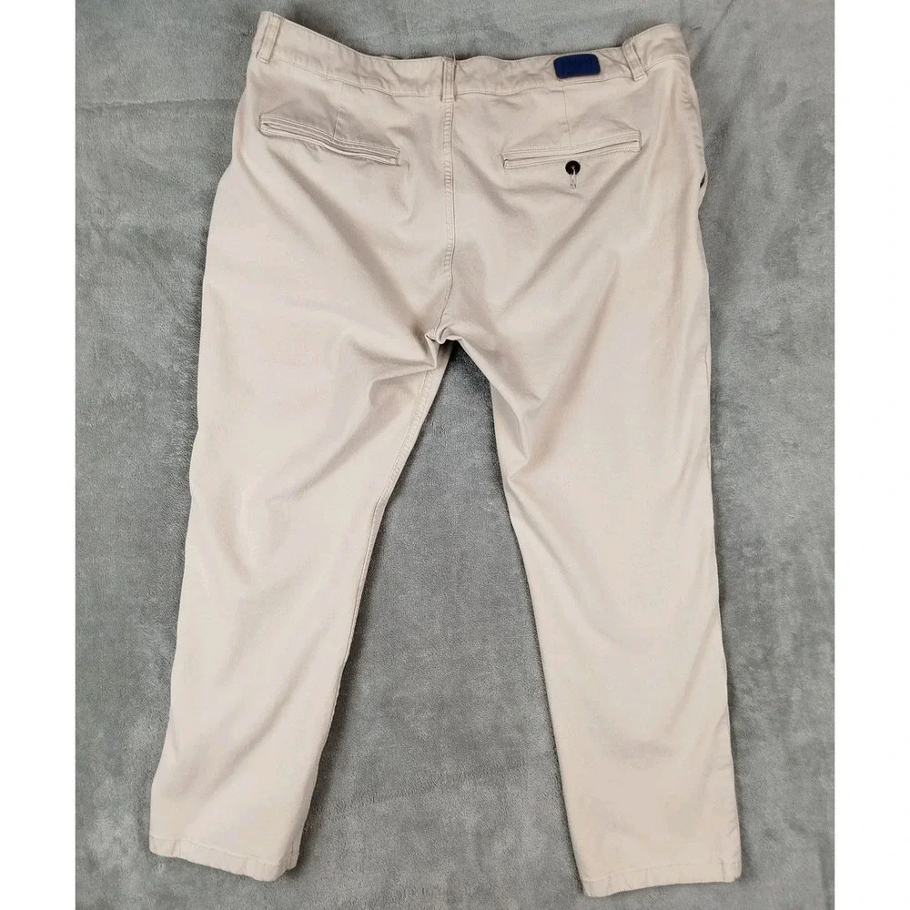 Mugsy Teddys Chino Khaki Beige Pants Mens 40x28 Stretch Casual Comfort Fit‎
